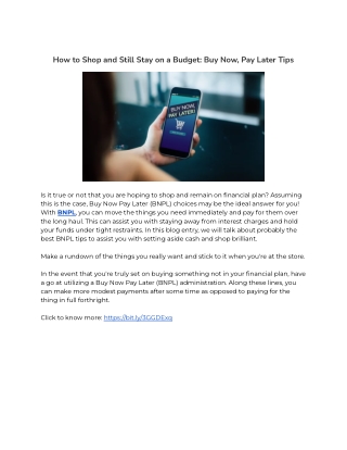 How to Shop and Still Stay on a Budget: Buy Now, Pay Later Tips