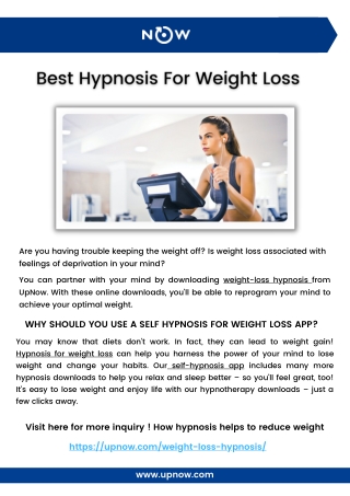 Weight Loss Self Hypnosis | Best Way to Reduce Weight | UpNow Hypnosis