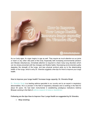 How to improve your lungs health_ Increase lungs capacity_ Dr. Virendra Singh