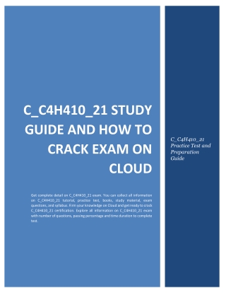 C_C4H410_21 Study Guide and How to Crack Exam on SAP Cloud