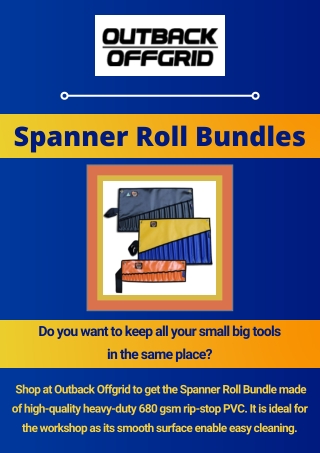 Order Online for Spanner Roll Bundle | Outback Offgrid