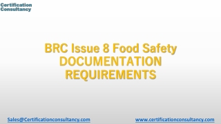 Presentation on BRC Issue 8 Food Safety Documentation Requirements