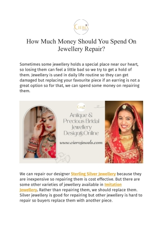How Much Money Should You Spend On Jewellery