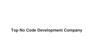 Top No Code Development Company