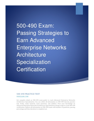 500-490 Exam: Passing Strategies to Earn Designing Cisco Enterprise Networks