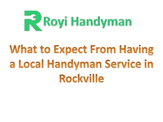 Local Handyman Service in Rockville