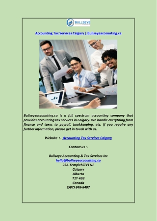 Accounting Tax Services CalgaryBullseyeaccounting.ca
