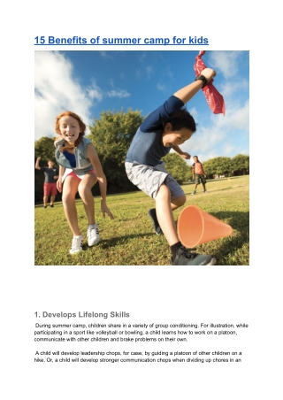15 Benefits of summer camp for kids