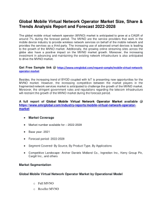 Global Mobile Virtual Network Operator Market