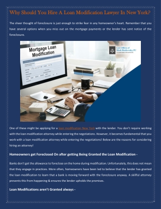 Why Should You Hire A Loan Modification Lawyer In New York