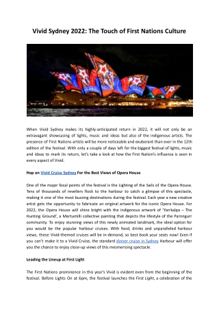 Vivid Sydney 2022 - The Touch of First Nations Culture