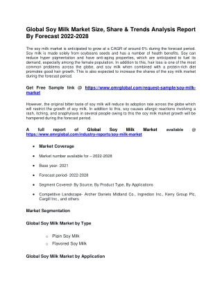 Global Soy Milk Market