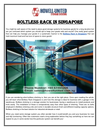 Boltless Rack Singapore