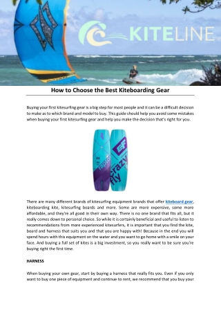 How to Choose the Best Kiteboarding Gear