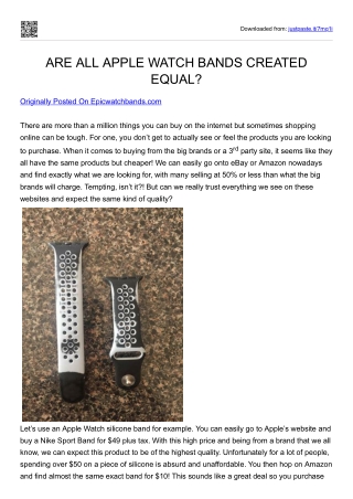 ARE ALL APPLE WATCH BANDS CREATED EQUAL?