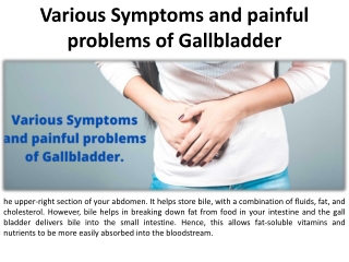 Symptoms and Pain from the Gallbladder