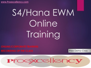 Online Classes For S4/HANA EWM By Proexcellency
