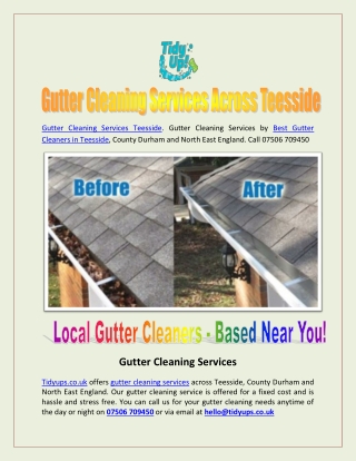 Gutter Cleaning Services Across Teesside
