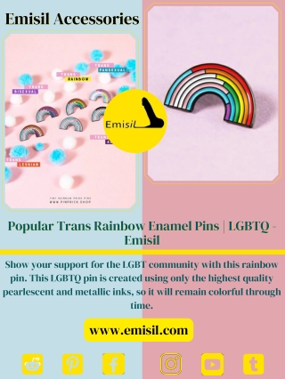 Popular Trans Rainbow Enamel Pins | LGBTQ - Emisil