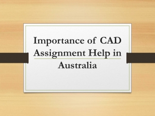 Importance of CAD Assignment Help in Australia