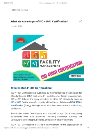 What are Advantages of ISO 41001 Certification?