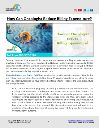 How Can Oncologist Reduce Billing Expenditure?