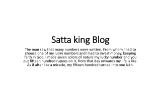 Satta king Blog