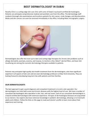 BEST DERMATOLOGIST IN DUBAI