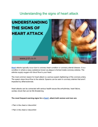 Understanding the signs of heart attack