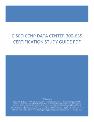 [LATEST] Cisco CCNP Data Center 300-635 Certification Study Guide PDF