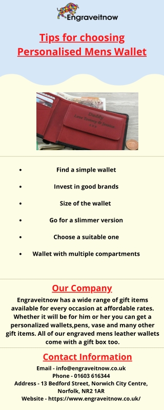 Tips for choosing Personalised Mens Wallet