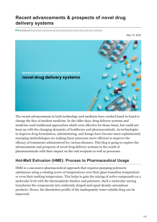 zimlab.in-Recent advancements amp prospects of novel drug delivery systems