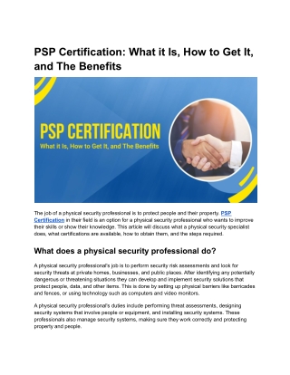 PSP Certification_ What it Is, How to Get It, and The Benefits
