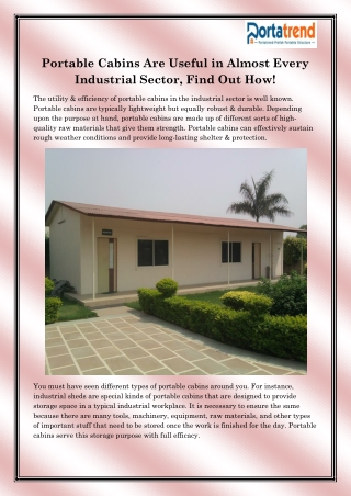 Portable Cabin dealers in Noida