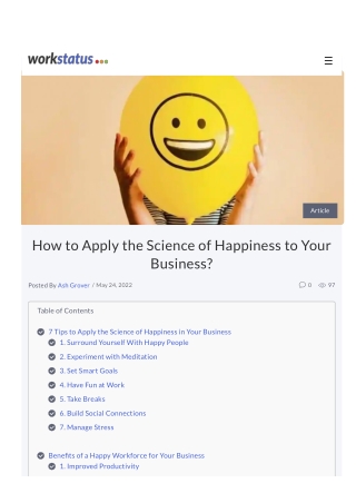 How to Apply the Science of Happiness to Your Business?