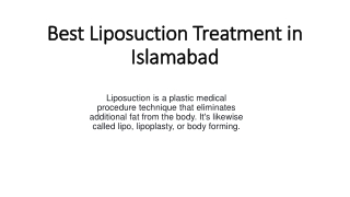 Best LiposuctionTreatment in Islamabad
