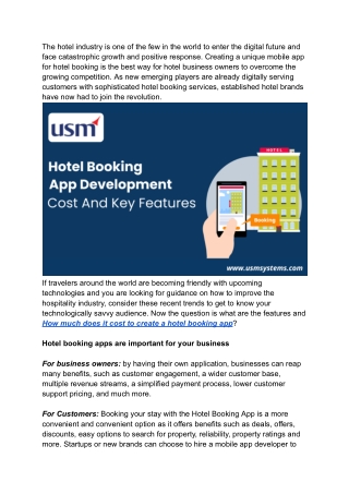 Hotel Booking App Development_ Cost Estimation and Essential Features