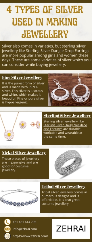 4 Types Of Silver Used In Making Jewellery