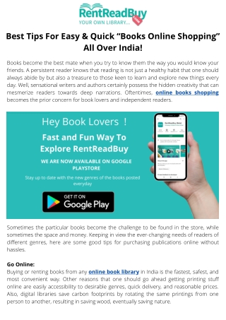Best Tips For Easy & Quick “Books Online Shopping” All Over India!