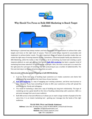 Why Should You Focus on Bulk SMS Marketing to Reach Target Audience