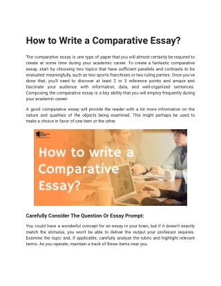 How to Write a Comparative Essay?
