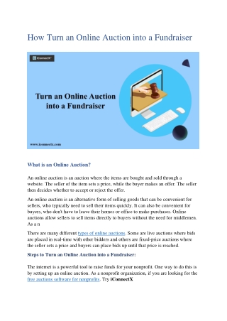 How Turn an Online Auction into a Fundraiser