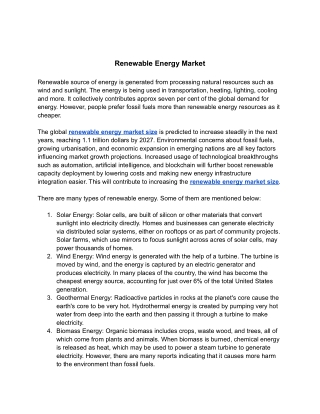 Renewable Energy Market