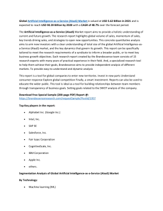 Artificial Intelligence-as-a-Service (AIaaS) Market
