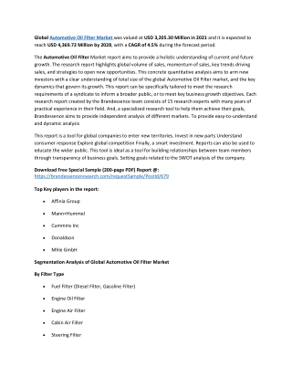 Automotive Oil Filter Market
