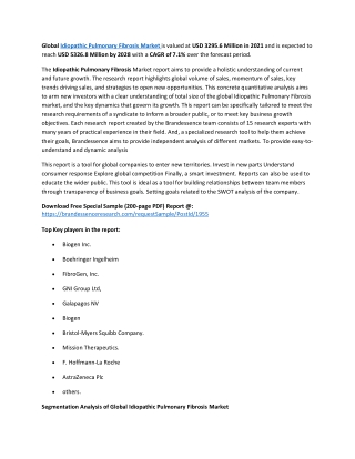 Idiopathic Pulmonary Fibrosis Market
