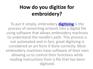 How do you digitize for embroidery?