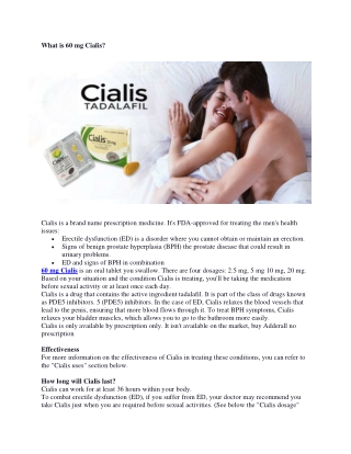 What is 60 mg Cialis?