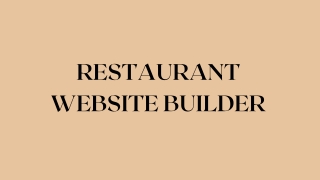 Restaurant Website Builder PPT