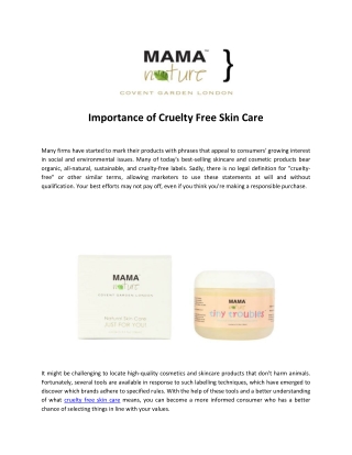 Importance of Cruelty Free Skin Care